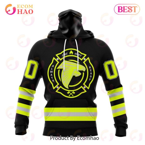 NFL Atlanta Falcons Custom Name And Number Special FireFighter Uniform Design 3D Hoodie