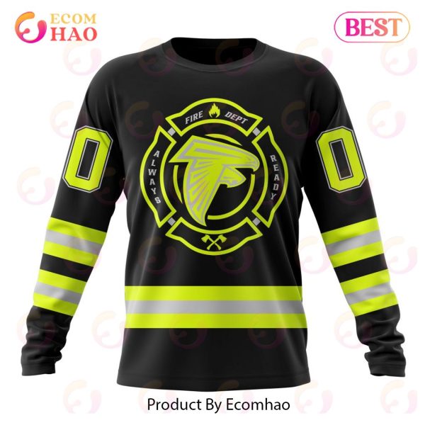 NFL Atlanta Falcons Custom Name And Number Special FireFighter Uniform Design 3D Hoodie