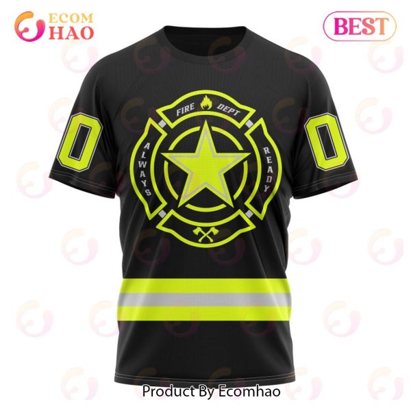 NFL Dallas Cowboys Custom Name And Number Special FireFighter Uniform Design 3D Hoodie