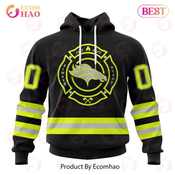 NFL Denver Broncos Custom Name And Number Special FireFighter Uniform Design 3D Hoodie