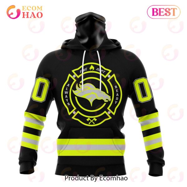 NFL Denver Broncos Custom Name And Number Special FireFighter Uniform Design 3D Hoodie