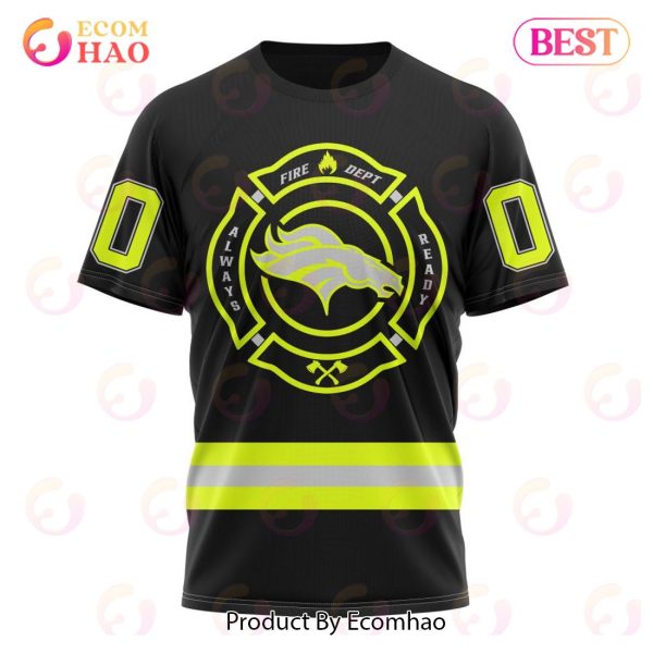 NFL Denver Broncos Custom Name And Number Special FireFighter Uniform Design 3D Hoodie