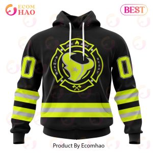 NFL Houston Texans Custom Name And Number Special FireFighter Uniform Design 3D Hoodie