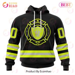 NFL Las Vegas Raiders Custom Name And Number Special FireFighter Uniform Design 3D Hoodie