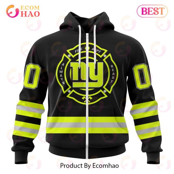 NFL New York Giants Custom Name And Number Special FireFighter Uniform Design 3D Hoodie