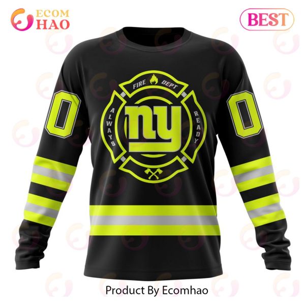 NFL New York Giants Custom Name And Number Special FireFighter Uniform Design 3D Hoodie