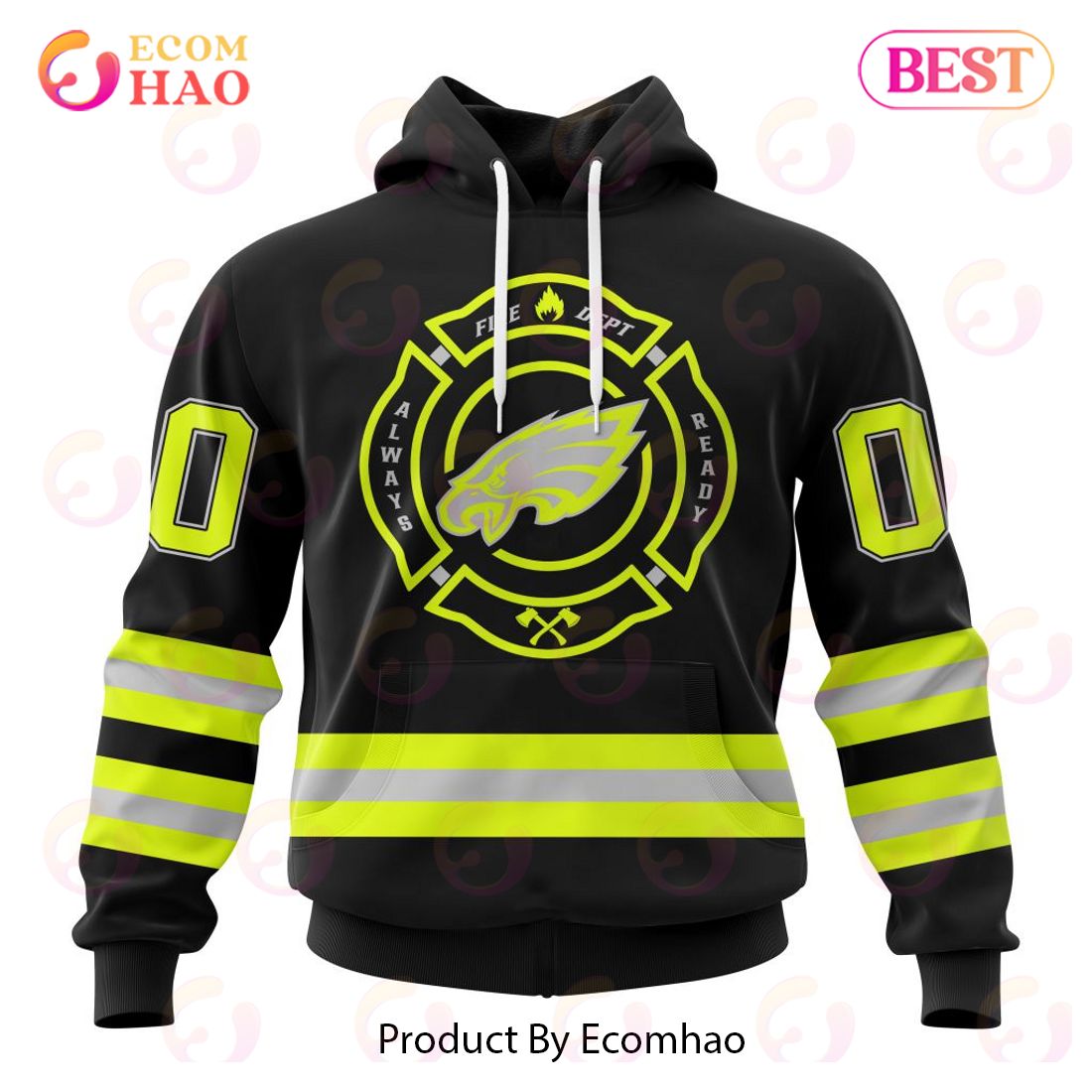 NFL Pittsburgh Steelers Custom Name And Number Special FireFighter Uniform Design 3D Hoodie