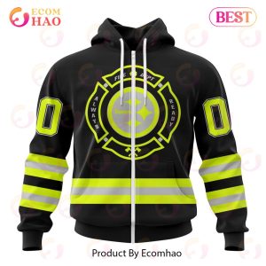 NFL Pittsburgh Steelers Custom Name And Number Special FireFighter Uniform Design 3D Hoodie