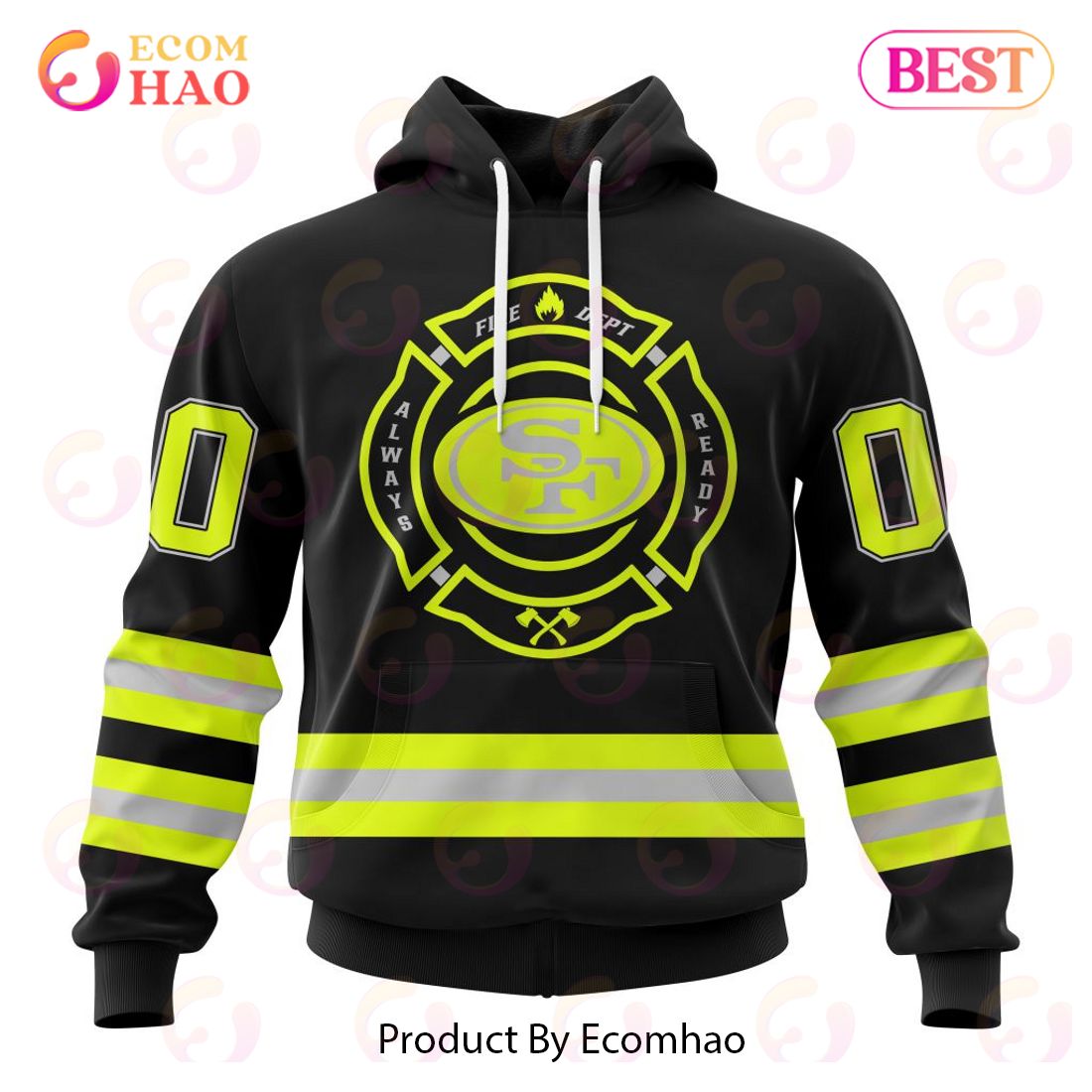 NFL Pittsburgh Steelers Custom Name And Number Special FireFighter Uniform Design 3D Hoodie