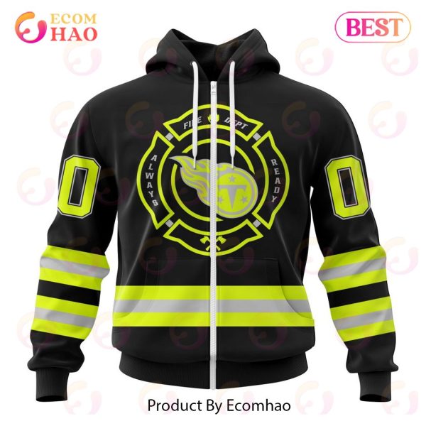 NFL Tennessee Titans Custom Name And Number Special FireFighter Uniform Design 3D Hoodie