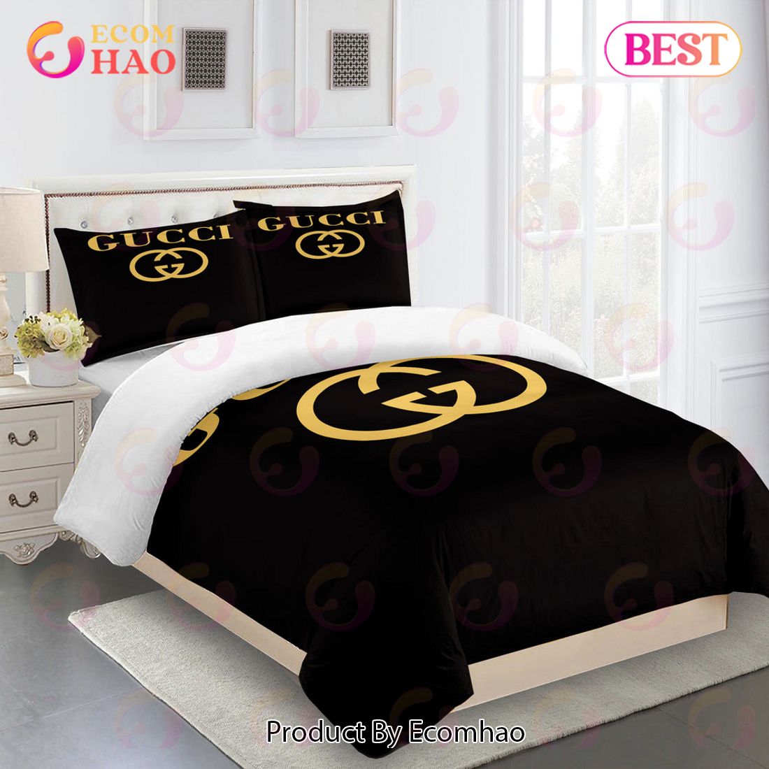 Gucci Bedding Set Black And Gold Luxury Duvet Cover Bedding Sets Luxury Items