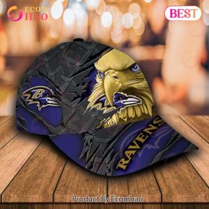 NFL Baltimore Ravens Special Eagle Bird Design Cap Custom Name