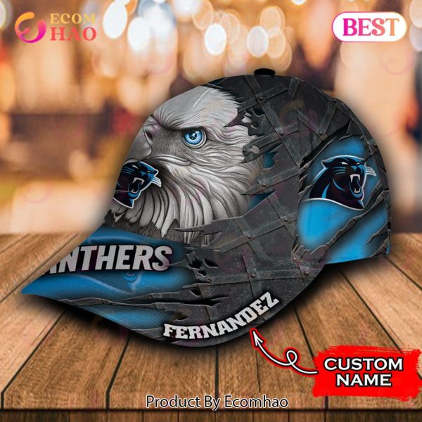 Carolina Panthers NFL Camouflage Eagle Custom Name Trucker