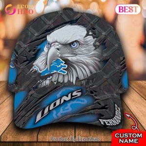 NFL Detroit Lions Special Eagle Bird Design Cap Custom Name