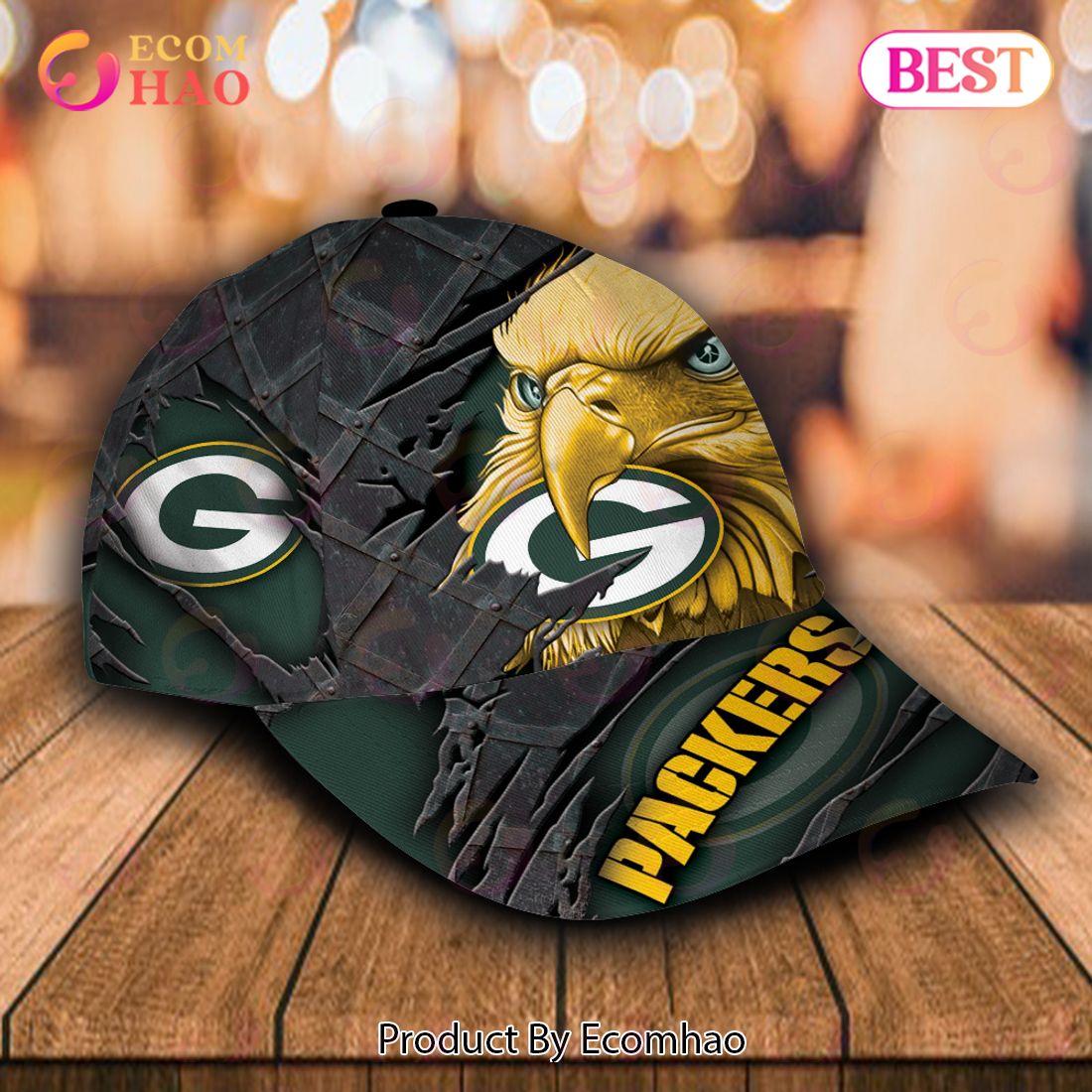 NFL Green Bay Packers Special Eagle Bird Design Cap Custom Name