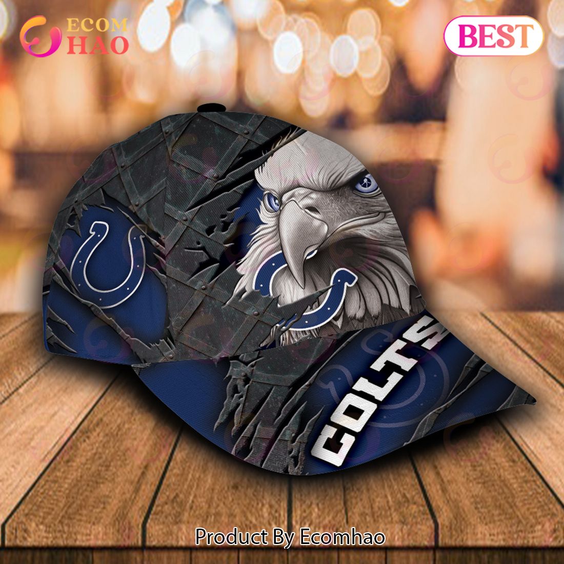 NFL Indianapolis Colts Special Eagle Bird Design Cap Custom Name