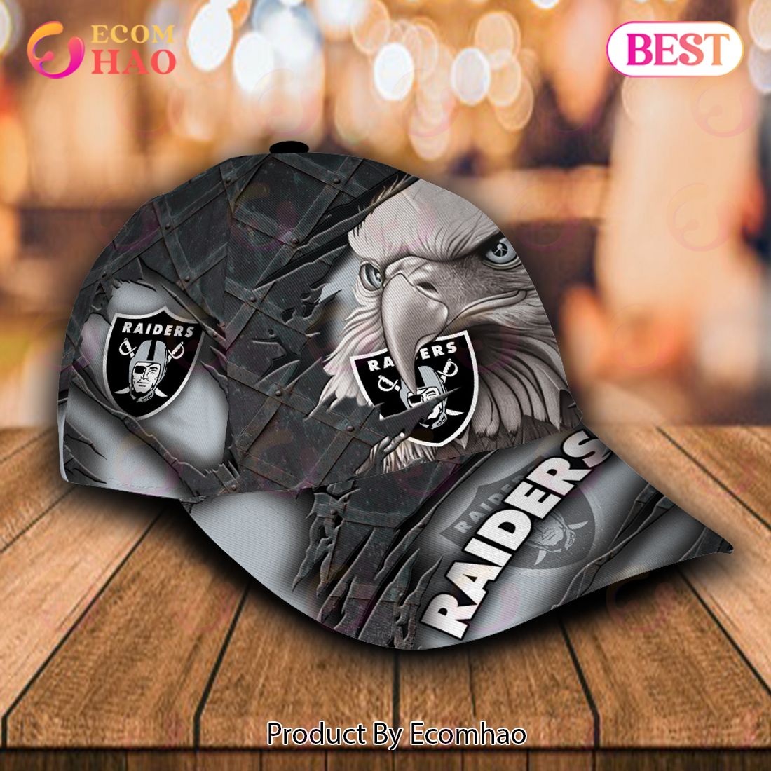 NFL Las Vegas Raiders Special Eagle Bird Design Cap Custom Name