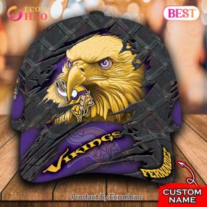 NFL Minnesota Vikings Special Eagle Bird Design Cap Custom Name