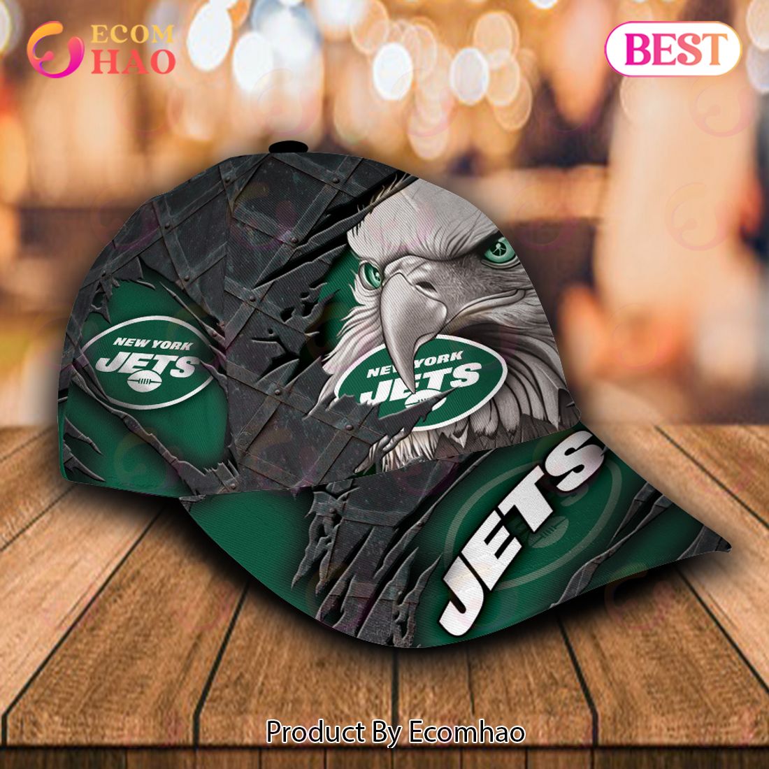 NFL New York Jets Special Eagle Bird Design Cap Custom Name