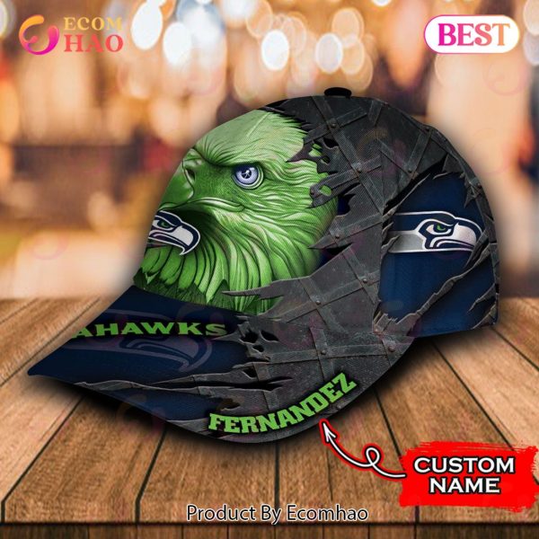 NFL Seattle Seahawks Special Eagle Bird Design Cap Custom Name