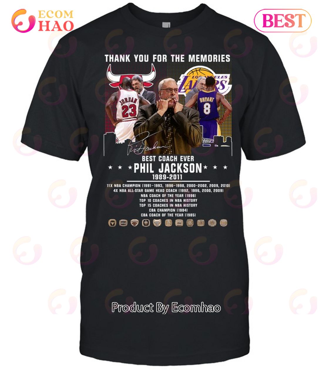 Best Coach Ever Phil Jackson 1989 – 2011 Thank You For The Memories T-Shirt