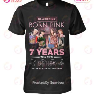 Black Pink Born Pink 7 Years 2016 – 2023 Thank You For The Memories T-Shirt
