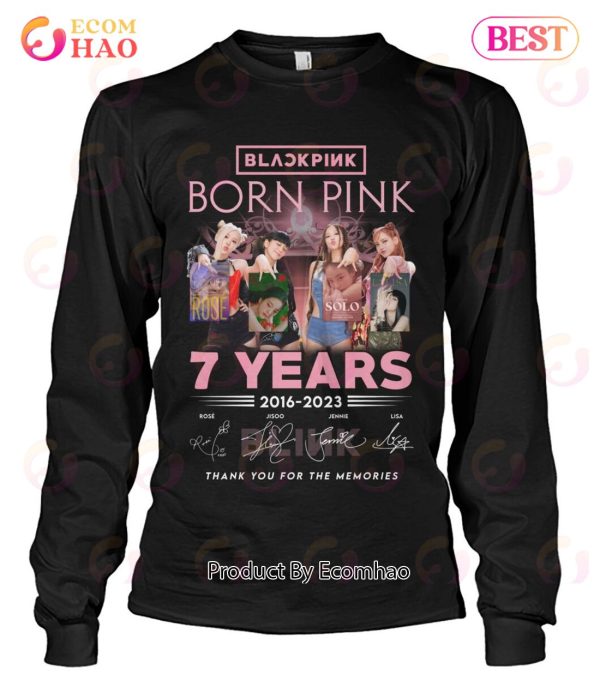 Black Pink Born Pink 7 Years 2016 – 2023 Thank You For The Memories T-Shirt