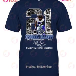 Ezekiel Elliott Dallas Cowboys 2016 – 2022 Thank You For The Memories T-Shirt