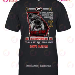 Georgia Bulldogs Back 2 Back 2021 – 2022 Champions Dawg Nation T-Shirt