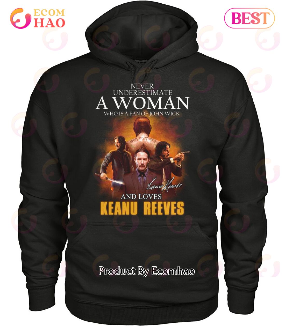 NEW Never Underestimate A Woman Who Is A Fan Of John Wick And Loves Keanu Reeves T-Shirt