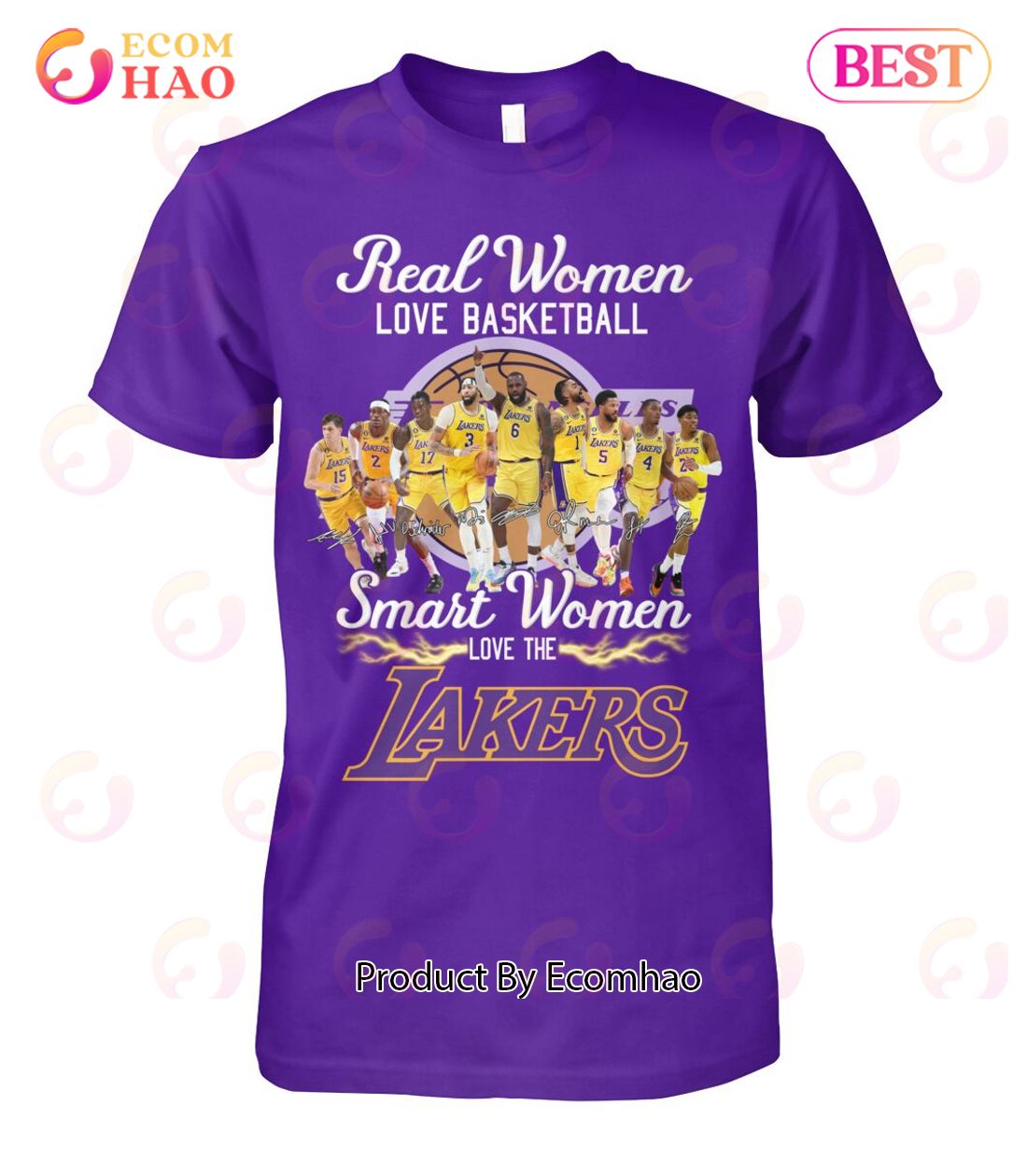 Real Women Love Basketball Smart Women Love The Lakers T-Shirt