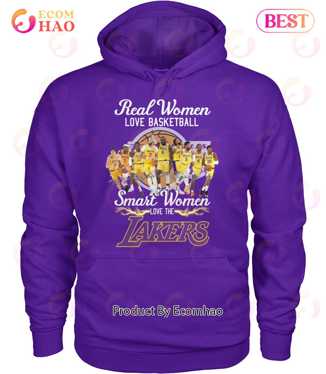 Real Women Love Basketball Smart Women Love The Lakers T-Shirt