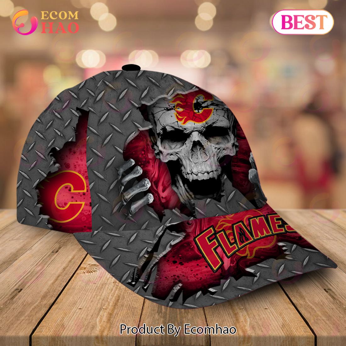 NHL Calgary Flames-Personalized NHL Skull Cap