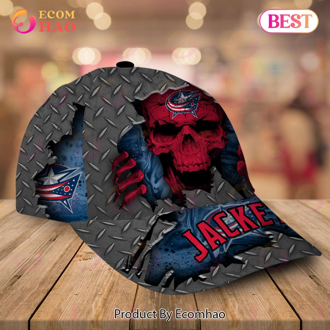 NHL Columbus Blue Jackets-Personalized NHL Skull Cap