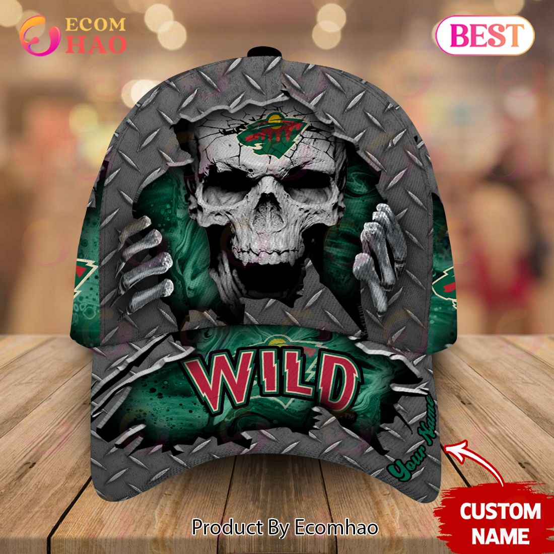 NHL Minnesota Wild-Personalized NHL Skull Cap