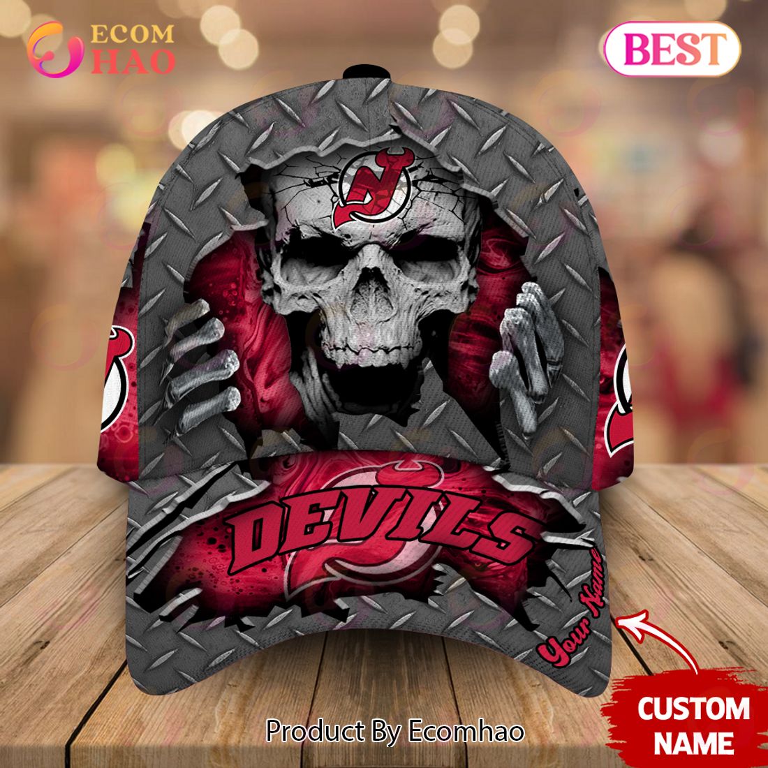 NHL New Jersey Devils-Personalized NHL Skull Cap