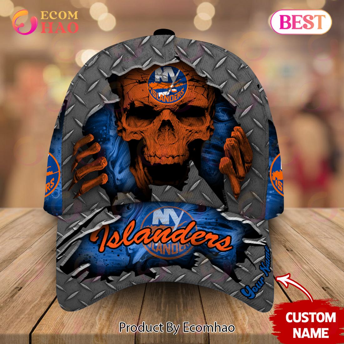 NHL New York Islanders-Personalized NHL Skull Cap