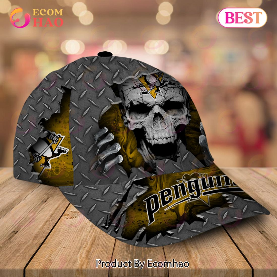 NHL Pittsburgh Penguins-Personalized NHL Skull Cap