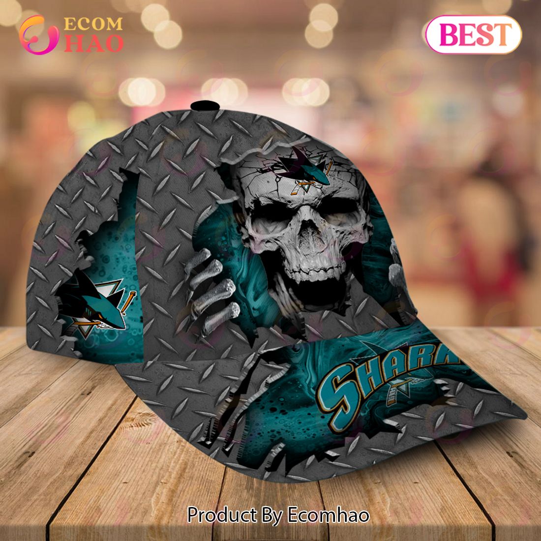 NHL San Jose Sharks-Personalized NHL Skull Cap