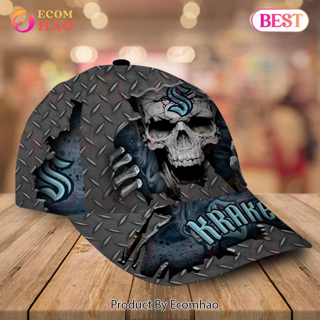 NHL Seattle Kraken-Personalized NHL Skull Cap