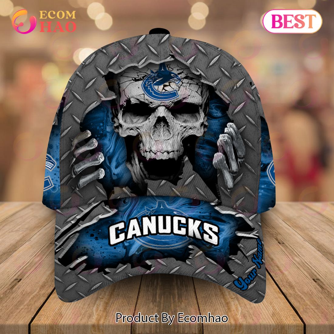 NHL Vancouver Canucks-Personalized NHL Skull Cap