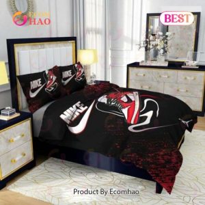 Nike Air Jordan Black Red Bedding Set