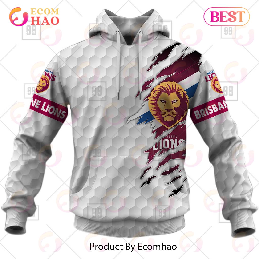 Personalized Golf AFL Brisbane Lions 3D Hoodie