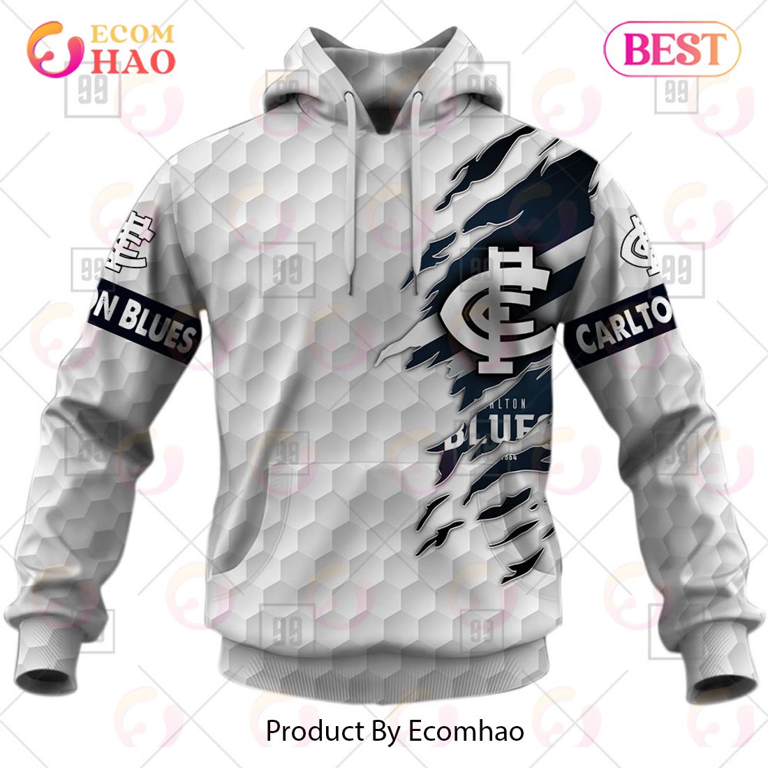 Personalized Golf AFL Carlton Blues 3D Hoodie