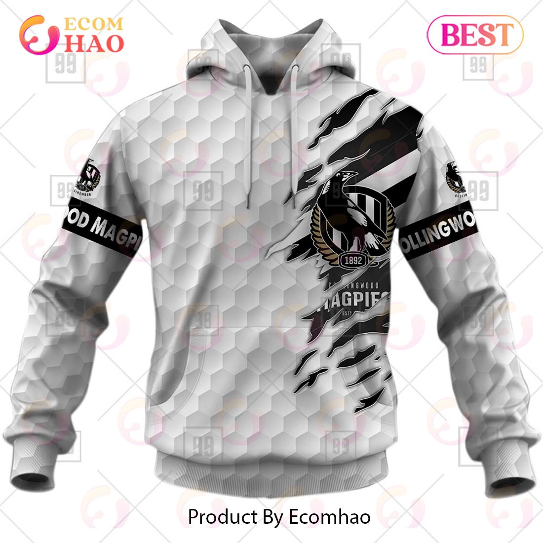 Personalized Golf AFL Collingwood Magpies 3D Hoodie