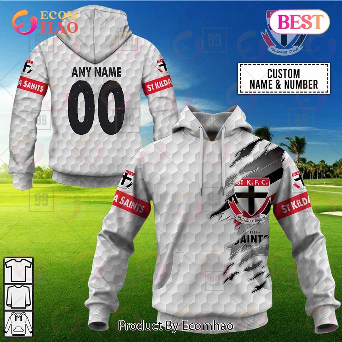 Personalized Golf AFL St Kilda Saints 3D Hoodie