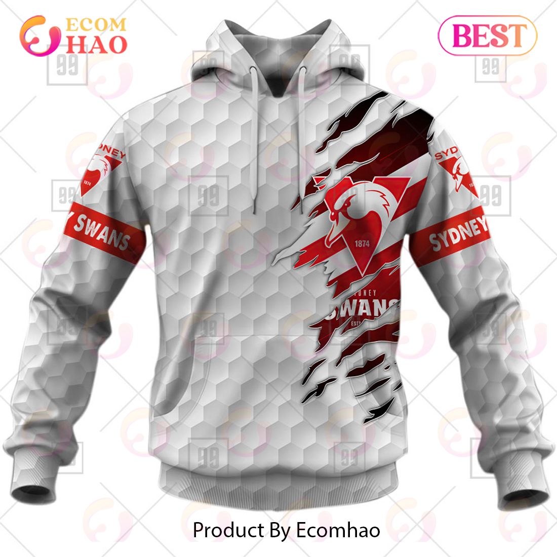 Personalized Golf AFL Sydney Swans 3D Hoodie