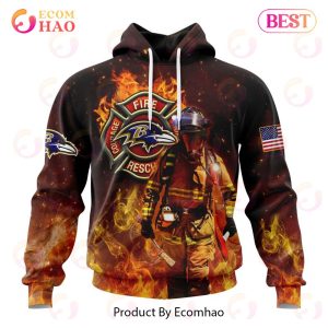 NFL Baltimore Ravens – Personalized Honor Firefighters – First Responders 3D Hoodie
