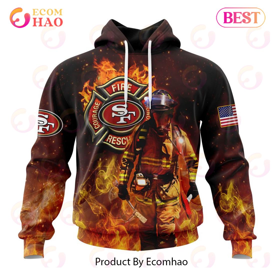 NFL San Francisco 49ers – Personalized Honor Firefighters – First Responders 3D Hoodie