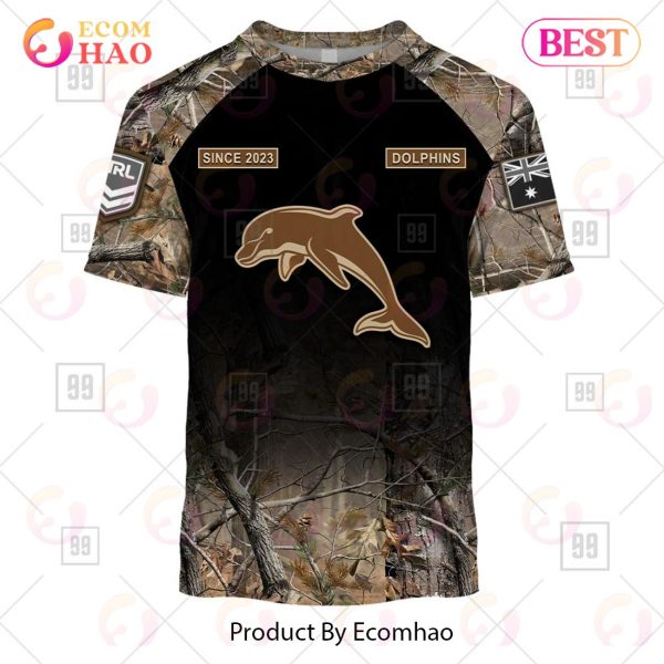 Personalized NRL Dolphins Camouflage 3D Hoodie